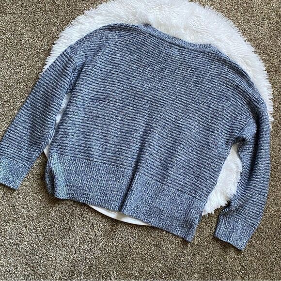 Joie Knit Ribbed Tunic Sweater NEW Blue Side Buttons Women’s Size XL - Picture 2 of 7